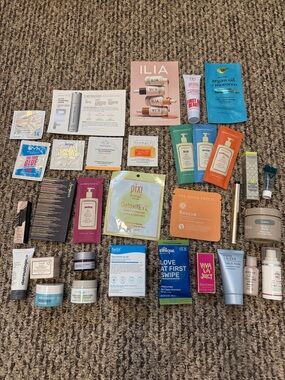 Collection of beauty samples from Ulta